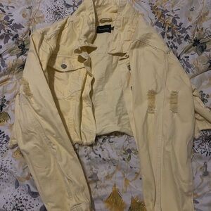 Boohoo Yellow Distressed Jacket